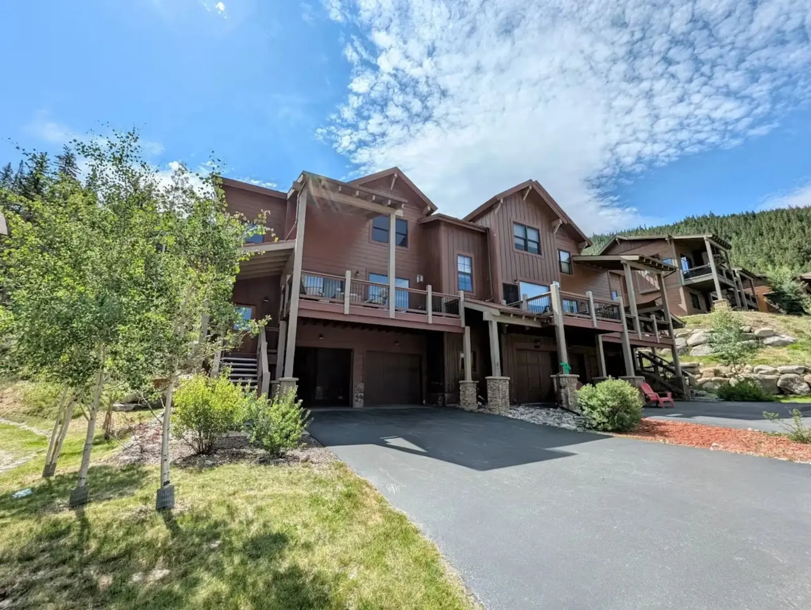 The Alders, Corner view of the home luxury townhome, luxury vacation rental in Keystone, Colorado