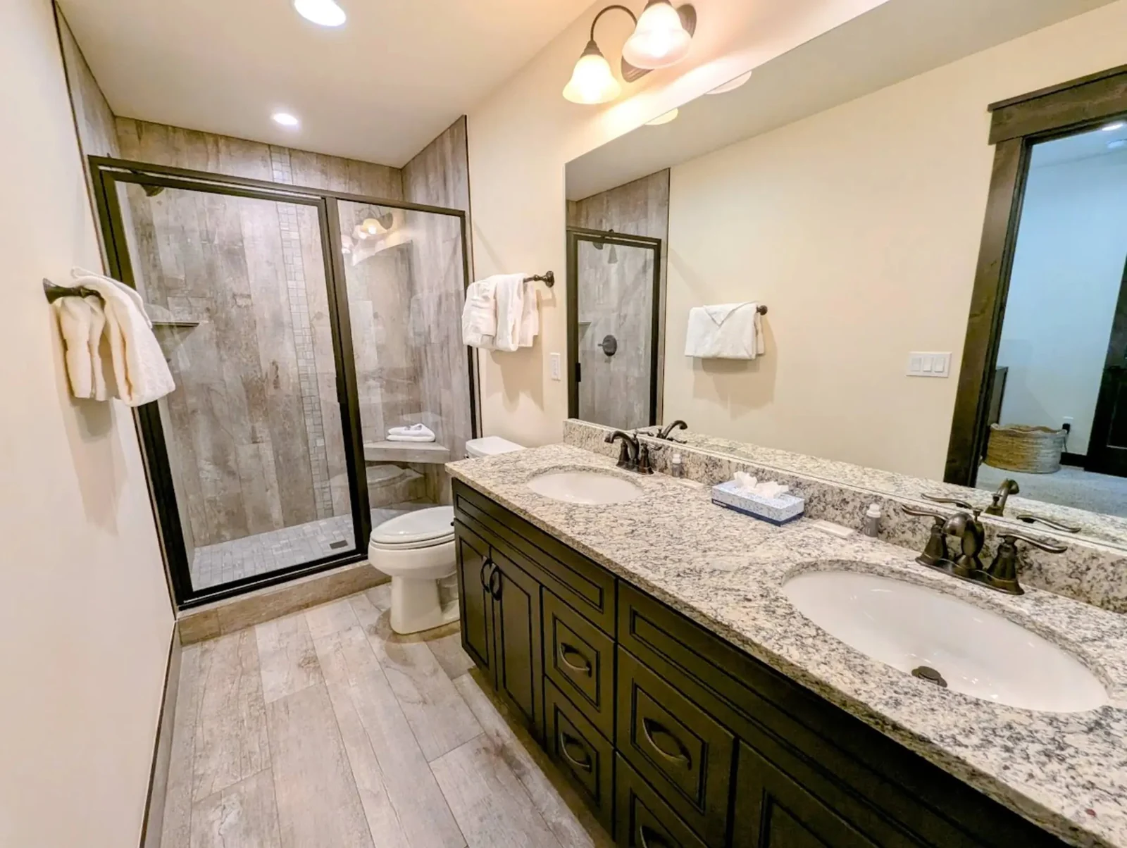 The Alders, Luxury granite double vanity, luxury vacation rental in Keystone, Colorado