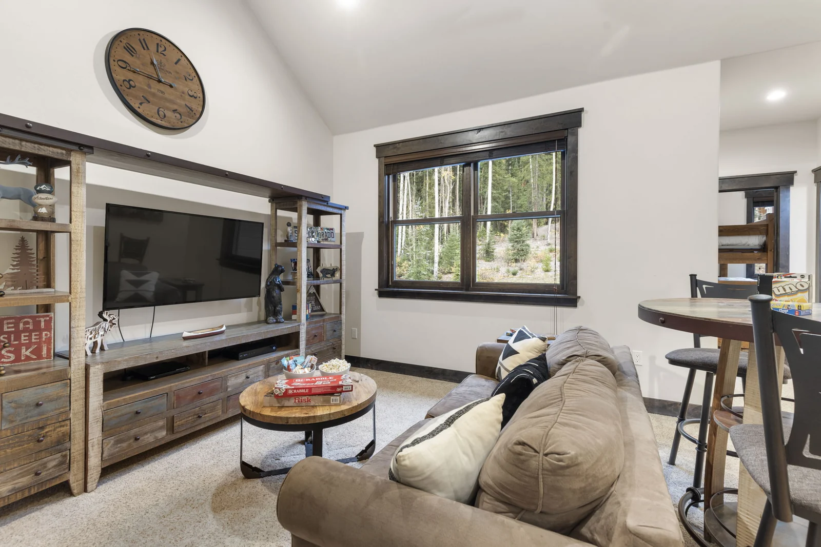 The Alders, Second lounge with sofa and television, luxury vacation rental in Keystone, Colorado