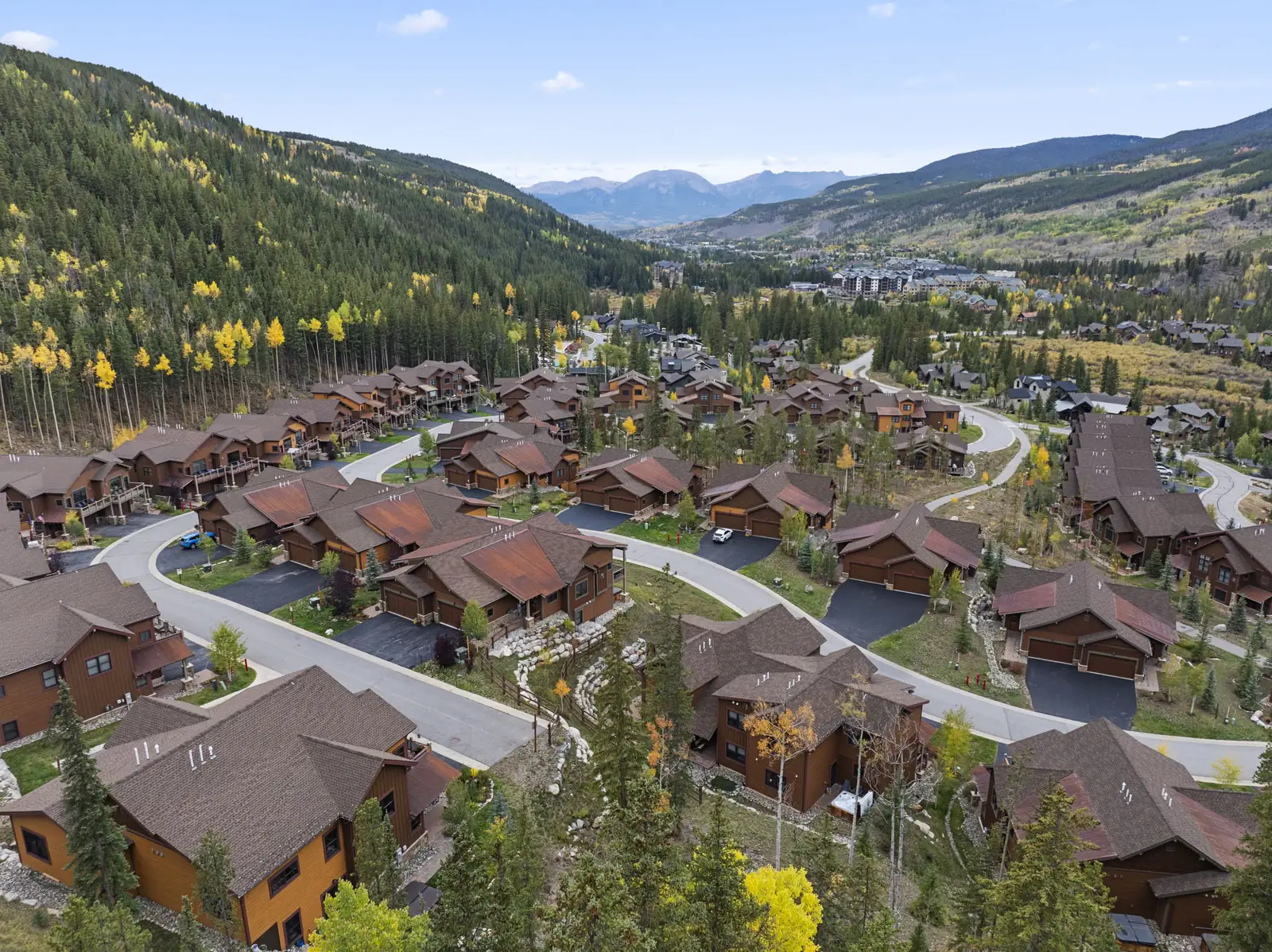 The Alders, Wide aerial view of the home community in Keystone, luxury vacation rental in Keystone, Colorado