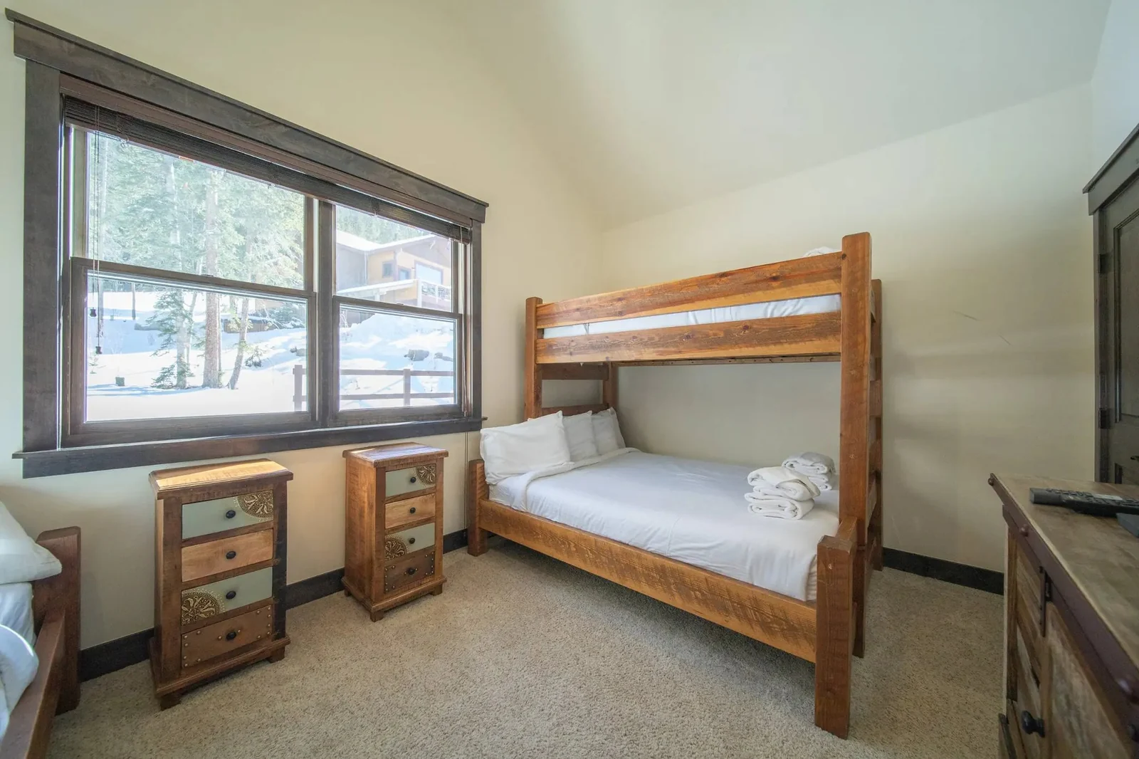The Alders, Twin bunks with wood nightstand, luxury vacation rental in Keystone, Colorado